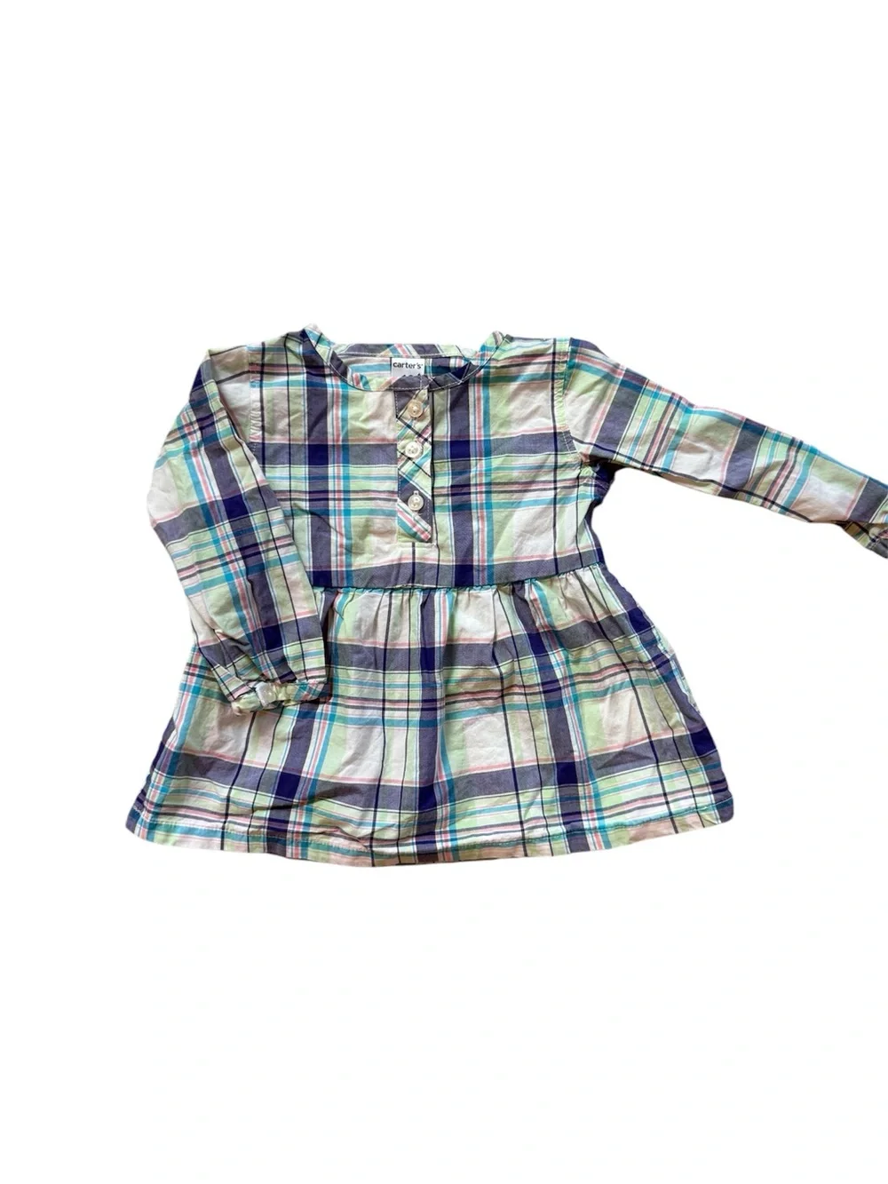 Carter’s Baby Girl Top Bundle 12 Months Plaid Polka Dot Pink Long Sleeve Shirts